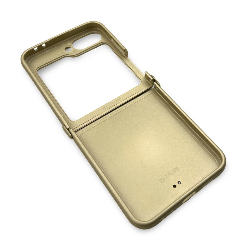 D75 Калъф с камъни за Samsung Z Flip 6 от 2 части - Златист