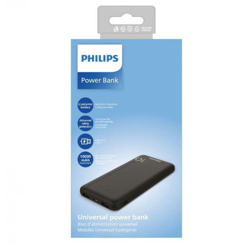 5499 Philips Тънка и мощна външна батерия 10,000mAh (power bank) 2xUSB 1xUSB-C IN/OUT