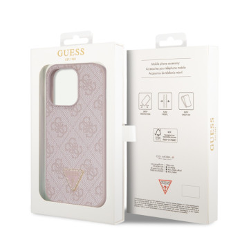 6641 GUESS HC PU LEATHER 4G LOGO STRASS PINK iPhone 14 PRO