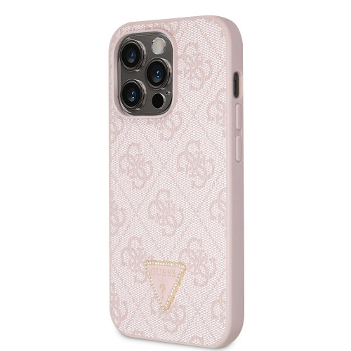 6641 GUESS HC PU LEATHER 4G LOGO STRASS PINK iPhone 14 PRO