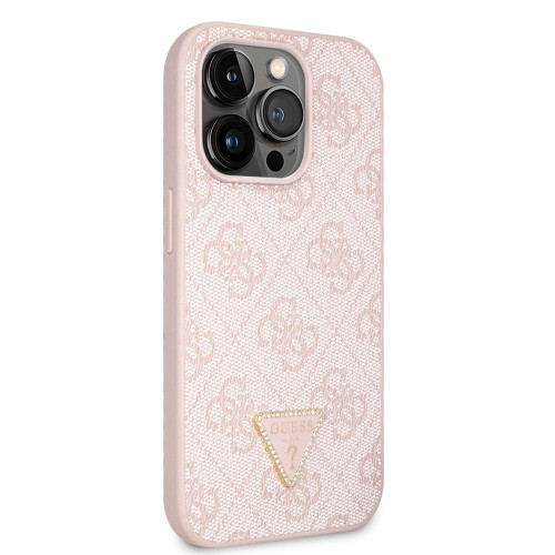 6641 GUESS HC PU LEATHER 4G LOGO STRASS PINK iPhone 14 PRO