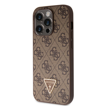 6368 GUESS HC PU LEATHER 4G LOGO STRASS BROWN iPhone 14 PRO
