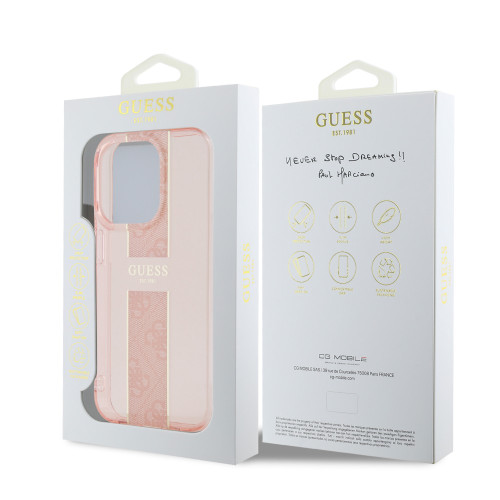 6649 GUESS HC IML 4G STRIPE PINK iPhone 15 PRO MAX