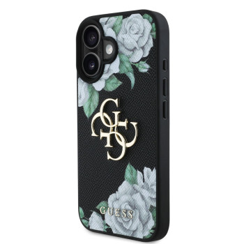 6927 GUESS HC GRAINED PU ROSES AND BIG 4G LOGO BLACK iPhone 16
