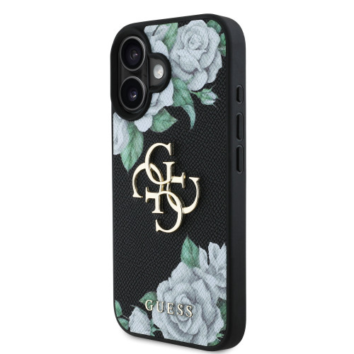 6927 GUESS HC GRAINED PU ROSES AND BIG 4G LOGO BLACK iPhone 16