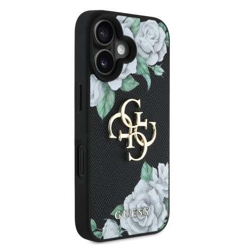 6927 GUESS HC GRAINED PU ROSES AND BIG 4G LOGO BLACK iPhone 16
