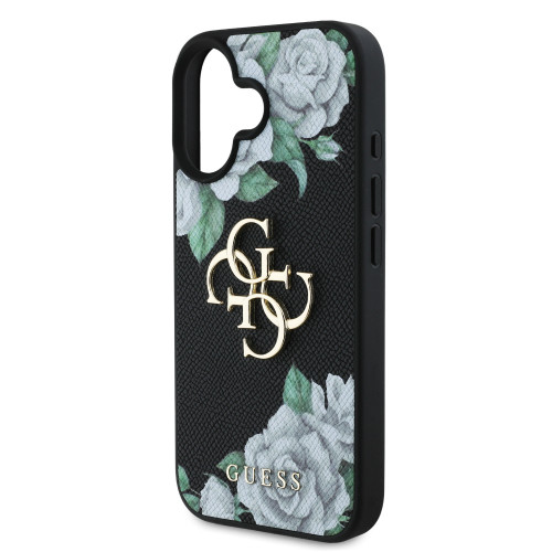 6927 GUESS HC GRAINED PU ROSES AND BIG 4G LOGO BLACK iPhone 16