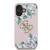 7078 GUESS HC GRAINED PU ROSES AND BIG 4G LOGO PINK iPhone 16