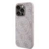 6763 GUESS HC MAGSAFE PU 4G RING CLASSIC LOGO PINK iPhone 15 PRO