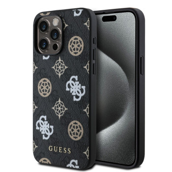 2887 GUESS HC MAGSAFE PU PEONY ON 4G BACKGROUND BLACK iPhone 15 PRO