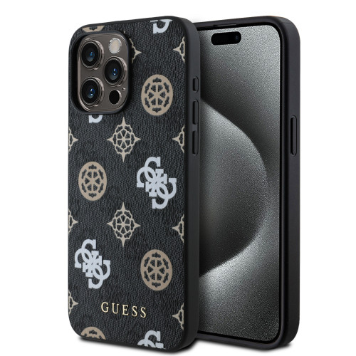 2887 GUESS HC MAGSAFE PU PEONY ON 4G BACKGROUND BLACK iPhone 15 PRO