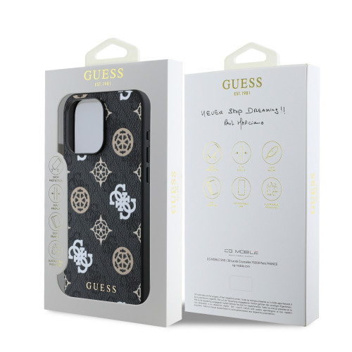 2887 GUESS HC MAGSAFE PU PEONY ON 4G BACKGROUND BLACK iPhone 15 PRO