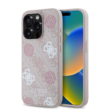 3334 GUESS HC MAGSAFE PU PEONY ON 4G BACKGROUND PINK iPhone 15 PRO