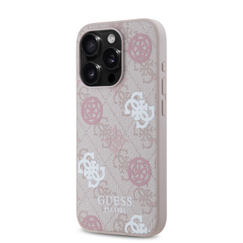 3334 GUESS HC MAGSAFE PU PEONY ON 4G BACKGROUND PINK iPhone 15 PRO
