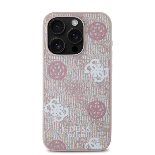 3334 GUESS HC MAGSAFE PU PEONY ON 4G BACKGROUND PINK iPhone 15 PRO