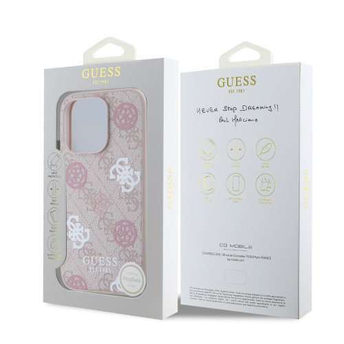 3334 GUESS HC MAGSAFE PU PEONY ON 4G BACKGROUND PINK iPhone 15 PRO