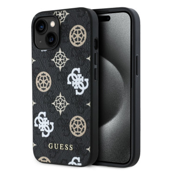 2870 GUESS HC MAGSAFE PU PEONY ON 4G BACKGROUND BLACK iPhone 15