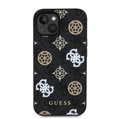 2870 GUESS HC MAGSAFE PU PEONY ON 4G BACKGROUND BLACK iPhone 15