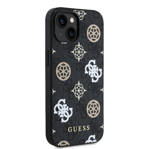 2870 GUESS HC MAGSAFE PU PEONY ON 4G BACKGROUND BLACK iPhone 15