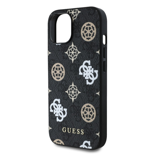 2870 GUESS HC MAGSAFE PU PEONY ON 4G BACKGROUND BLACK iPhone 15