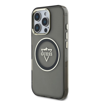 3680 GUESS HC MAGSAFE IML METAL MOUNTAIN LOGO BLACK iPhone 16 PRO