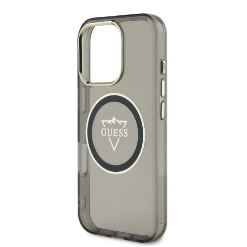 3680 GUESS HC MAGSAFE IML METAL MOUNTAIN LOGO BLACK iPhone 16 PRO