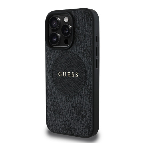6347 GUESS HC MAGSAFE PU 4G CIRCLE W/ CLASSIC LOGO BLACK iPhone 16 PRO