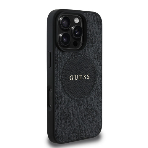 6347 GUESS HC MAGSAFE PU 4G CIRCLE W/ CLASSIC LOGO BLACK iPhone 16 PRO