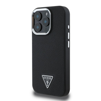 2320 GUESS HC MAGSAFE GRAINED PU TRIANGLE LOGO BLACK iPhone 16 PRO