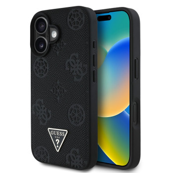 7528 GUESS HC MAGSAFE GRAINED PU HOT STAMP TRIANGLE BLACK iPhone 16