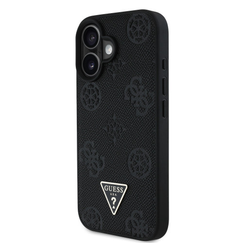 7528 GUESS HC MAGSAFE GRAINED PU HOT STAMP TRIANGLE BLACK iPhone 16