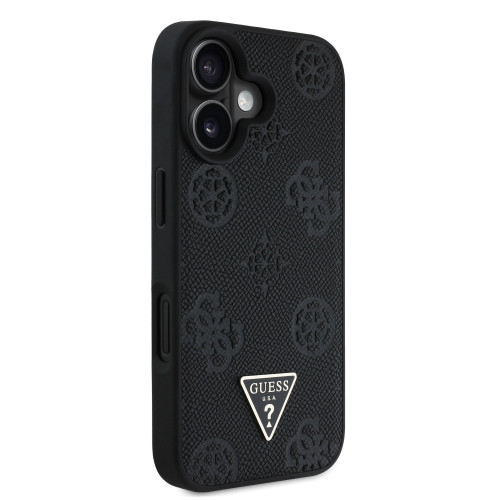 7528 GUESS HC MAGSAFE GRAINED PU HOT STAMP TRIANGLE BLACK iPhone 16
