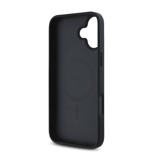 7528 GUESS HC MAGSAFE GRAINED PU HOT STAMP TRIANGLE BLACK iPhone 16
