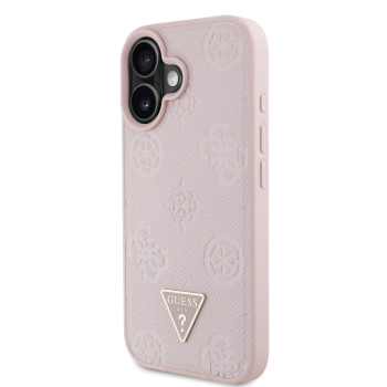 7672 GUESS HC MAG GRAINED PU HOT STAMP PEONY TRIANGLE PINK iPhone 16