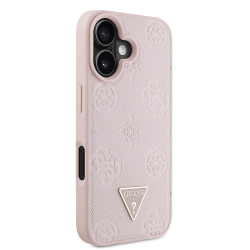 7672 GUESS HC MAG GRAINED PU HOT STAMP PEONY TRIANGLE PINK iPhone 16