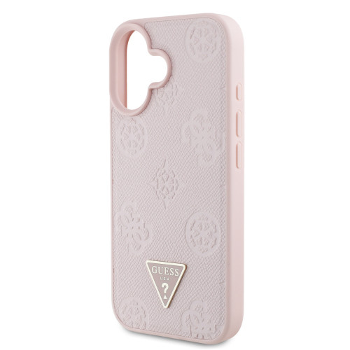 7672 GUESS HC MAG GRAINED PU HOT STAMP PEONY TRIANGLE PINK iPhone 16