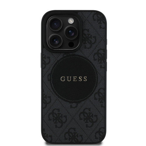 6354 GUESS HC MAGSAFE PU 4G CIRCLE W/ CLASSIC LOGO BLACK iPhone 16 PRO MAX