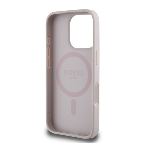 6804 GUESS HC MAGSAFE PU 4G CIRCLE W/ CLASSIC LOGO PINK iPhone 16 PRO MAX