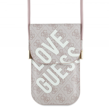 0028 GUESS WALLET LOVE GUESS PRINT ON 4G W/CORD PINK