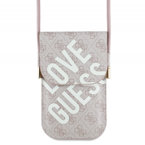 0028 GUESS WALLET LOVE GUESS PRINT ON 4G W/CORD PINK
