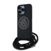 8962 KARL HC 3D RUBBER CROSSBODY CORD BLACK iPhone 15 PRO