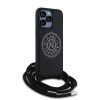8962 KARL HC 3D RUBBER CROSSBODY CORD BLACK iPhone 15 PRO