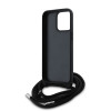 8962 KARL HC 3D RUBBER CROSSBODY CORD BLACK iPhone 15 PRO
