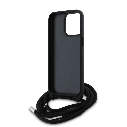 8962 KARL HC 3D RUBBER CROSSBODY CORD BLACK iPhone 15 PRO