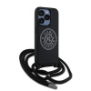 8979 KARL HC 3D RUBBER CROSSBODY CORD BLACK iPhone 15 PRO MAX