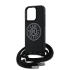8979 KARL HC 3D RUBBER CROSSBODY CORD BLACK iPhone 15 PRO MAX