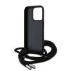 8979 KARL HC 3D RUBBER CROSSBODY CORD BLACK iPhone 15 PRO MAX