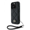 0880 KARL HC QUILTED PU INITIAL LOGO & CHAIN STRAP BLACK iPhone16